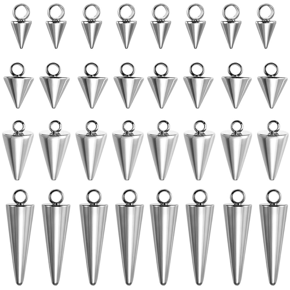 6862 40Pcs Spike Charms Bulk Metal Pendants Stainless Steel Charms